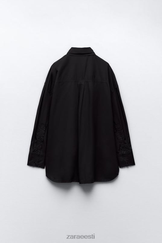 Zara ülisuur poplinsärk naised must Riietus 42F0H291