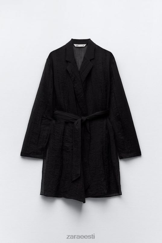 Zara minimalistlik vööga pluus naised must Riietus 42F0H370