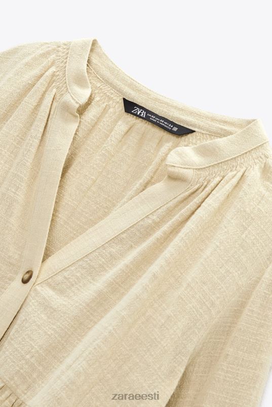 Zara mitmetasandiline maalähedane pluus naised beež Riietus 42F0H386