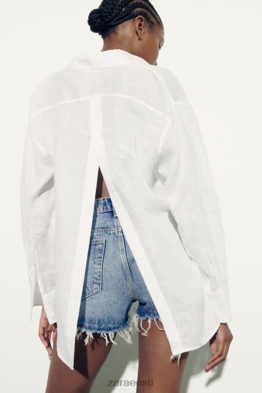 Zara nööpidega linane särk naised valge Riietus 42F0H324