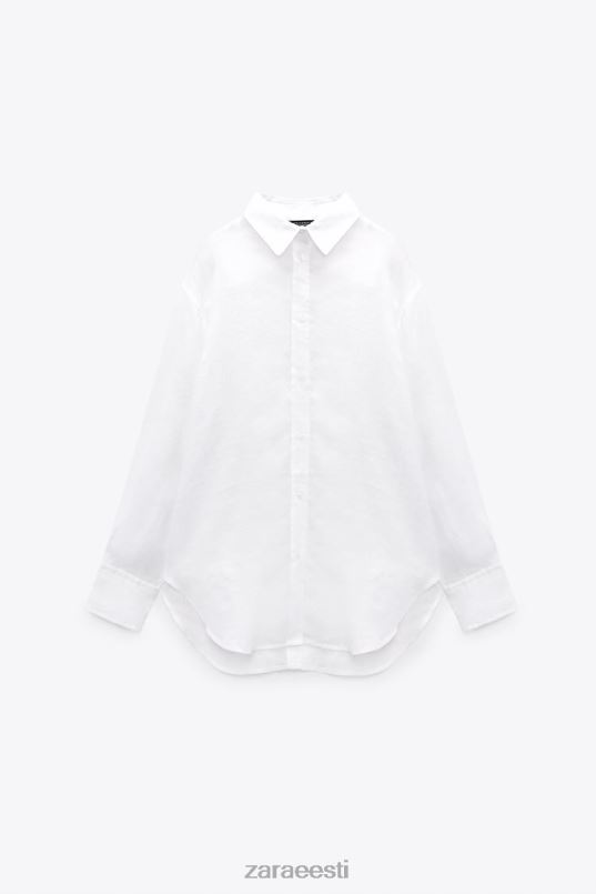 Zara nööpidega linane särk naised valge Riietus 42F0H324