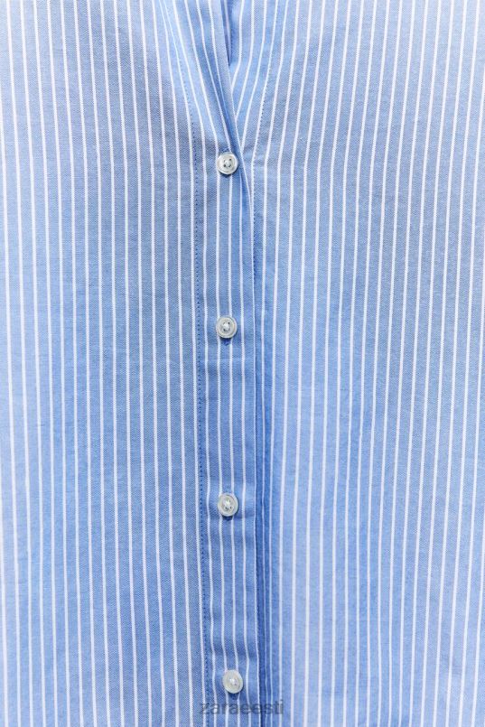 Zara oxfordi särk naised mereväe/valge Riietus 42F0H339