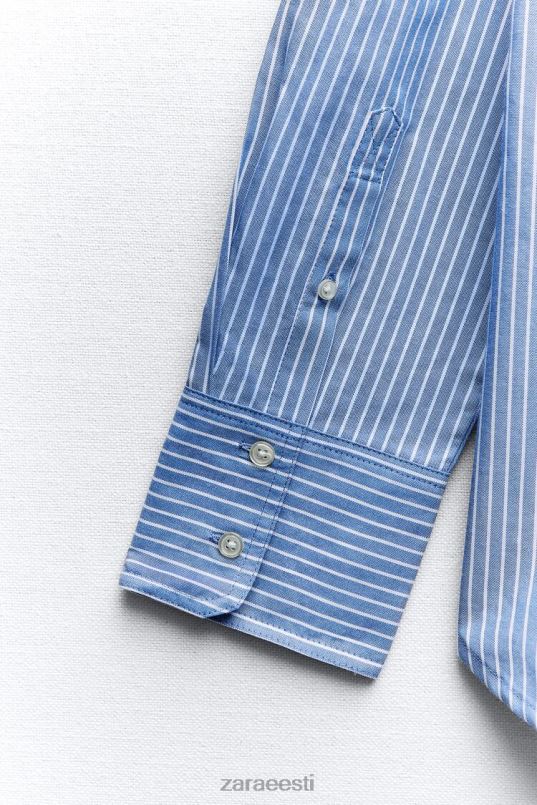 Zara oxfordi särk naised mereväe/valge Riietus 42F0H339