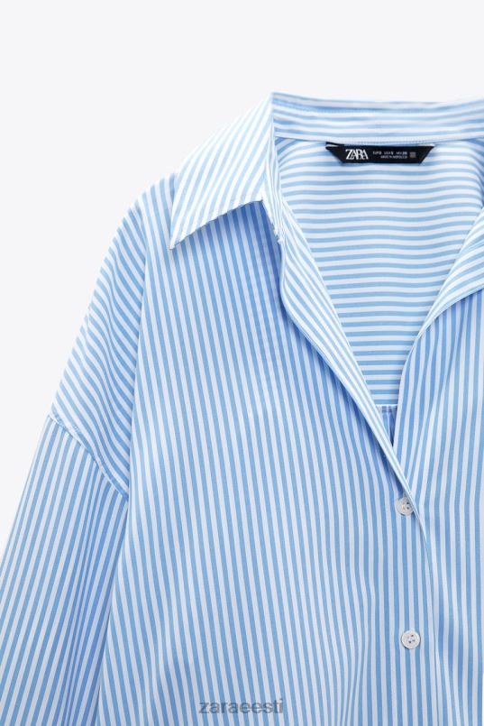 Zara põhiline triibuline fluid särk naised sinine/valge Riietus 42F0H448