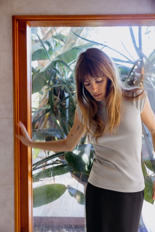 Zara pestud puuvillane särk naised hall Riietus 42F0H871