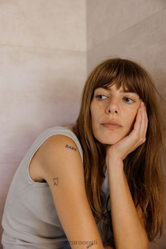 Zara pestud puuvillane särk naised hall Riietus 42F0H871