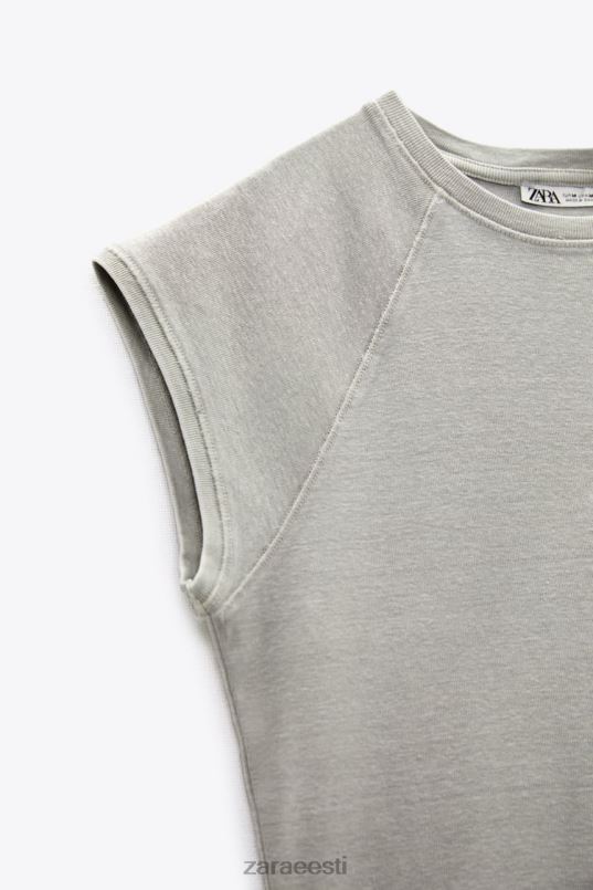 Zara pestud puuvillane särk naised hall Riietus 42F0H871