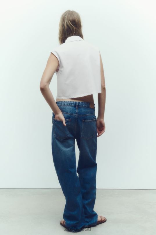 Zara plaastri taskuga kärbitud särk naised valge Riietus 42F0H345