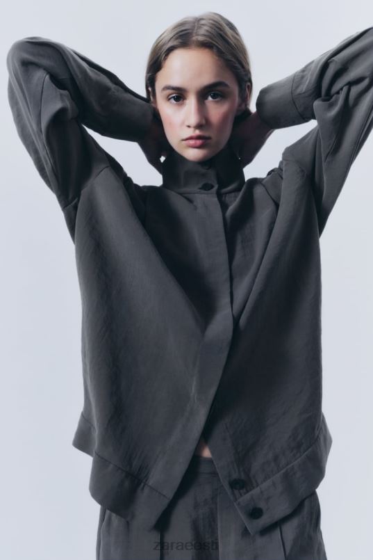 Zara plisseeritud ülesärk naised hall Riietus 42F0H347