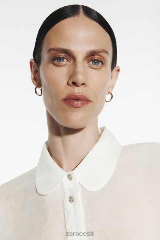 Zara poolläbipaistev juveelsärk naised ekru Riietus 42F0H348