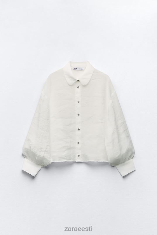 Zara poolläbipaistev juveelsärk naised ekru Riietus 42F0H348