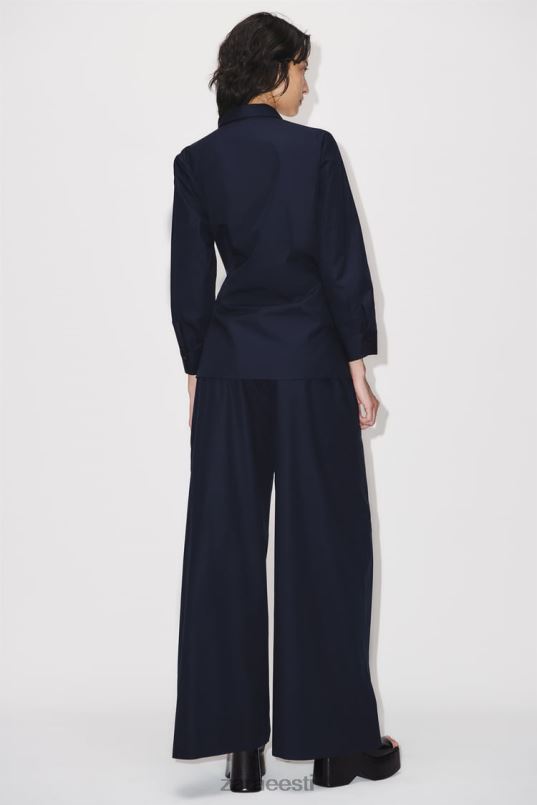 Zara popliinist ümbrissärk naised mereväe sinine Riietus 42F0H327