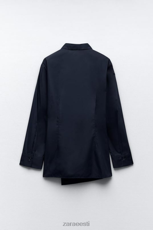 Zara popliinist ümbrissärk naised mereväe sinine Riietus 42F0H327