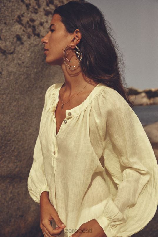 Zara ramjee õhupalli pluus naised kollane Riietus 42F0H410