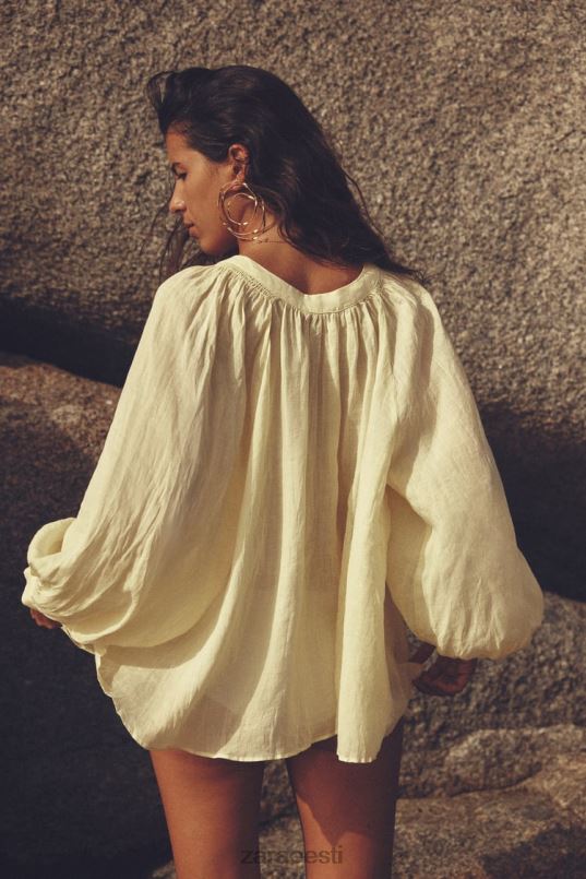 Zara ramjee õhupalli pluus naised kollane Riietus 42F0H410