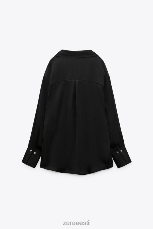 Zara satiinefektiga särk naised must Riietus 42F0H314