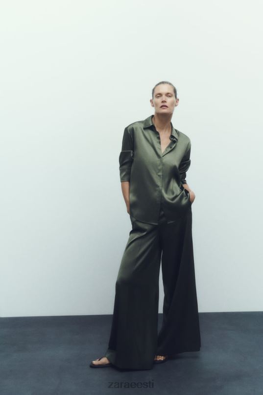 Zara satiinefektiga särk naised tumeroheline Riietus 42F0H334