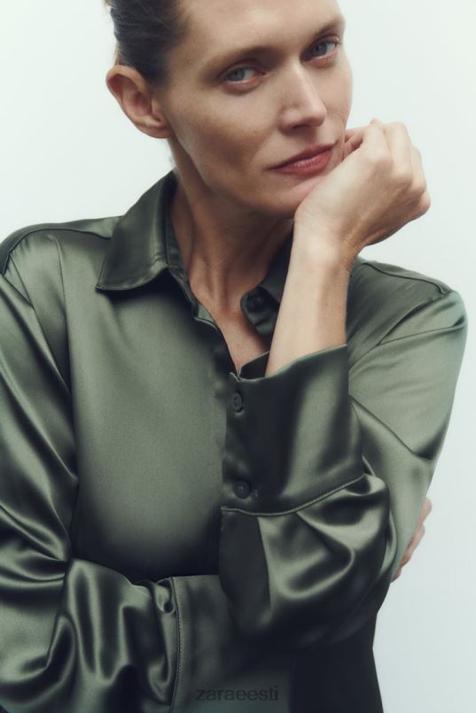 Zara satiinefektiga särk naised tumeroheline Riietus 42F0H334