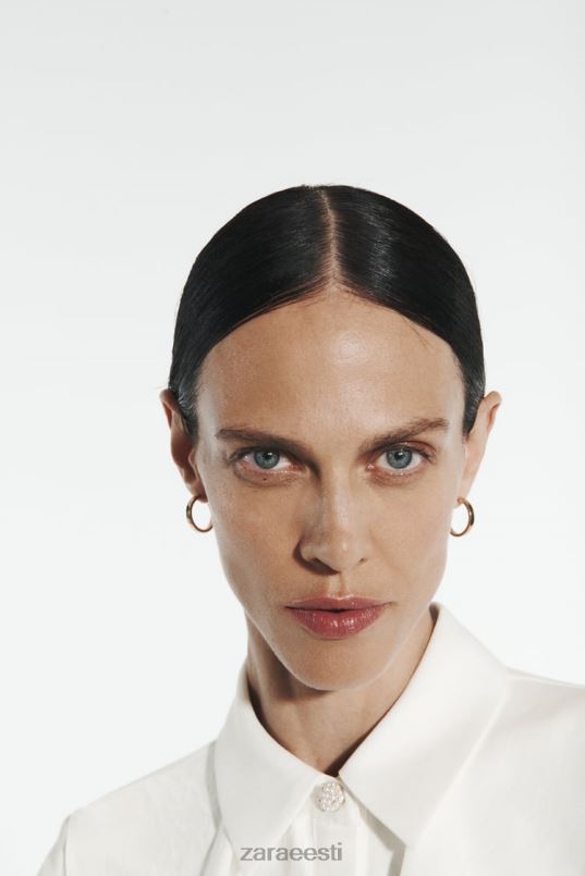 Zara satsidega pluus juveelnööpidega naised valge Riietus 42F0H311