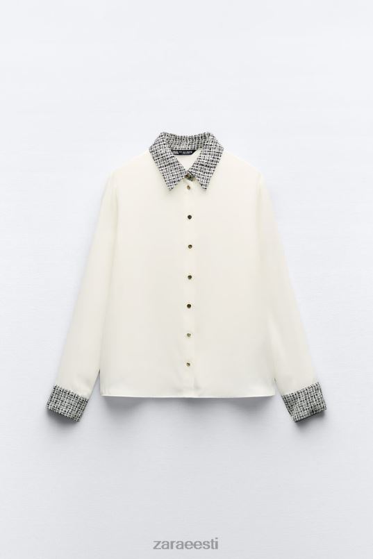 Zara segatud särk naised ekru Riietus 42F0H320