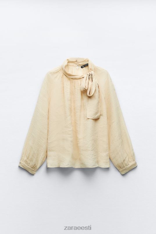 Zara seotav kraega pluus naised beež Riietus 42F0H455