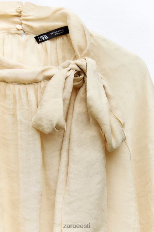 Zara seotav kraega pluus naised beež Riietus 42F0H455