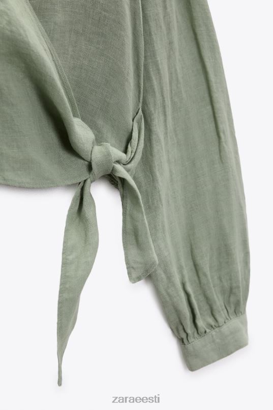 Zara seotud linane särk naised hele khaki Riietus 42F0H387