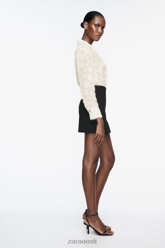 Zara struktureeritud lilleline särk naised ekru Riietus 42F0H308