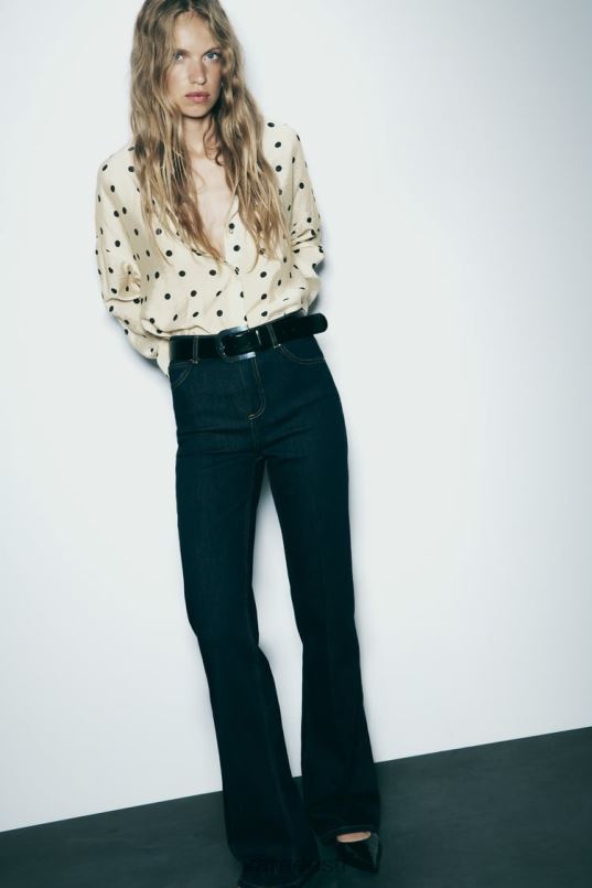 Zara täpiline särk naised ekru/must Riietus 42F0H295