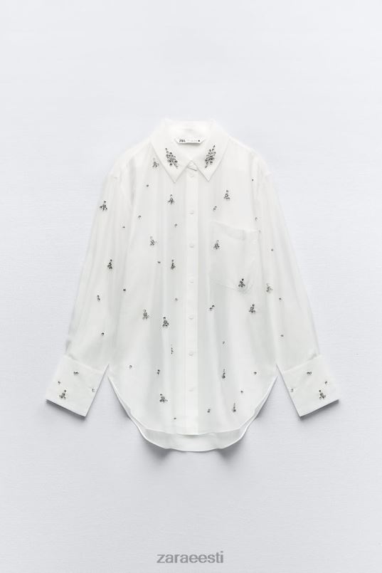 Zara tikitud juveelisärk naised austri valge Riietus 42F0H307