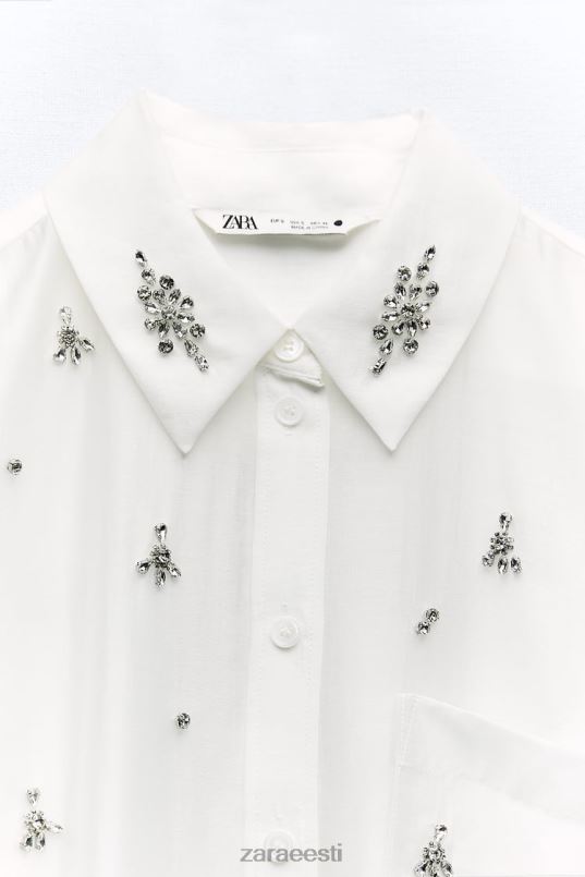 Zara tikitud juveelisärk naised austri valge Riietus 42F0H307