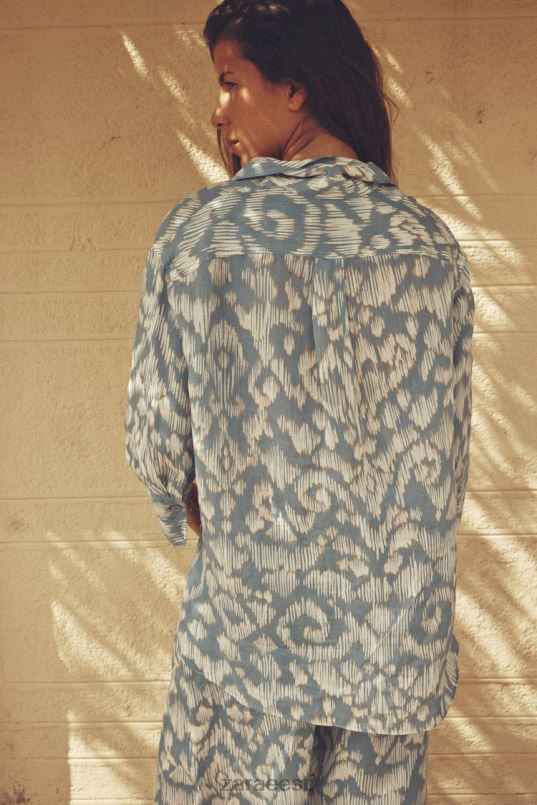 Zara trükitud ramjee särk naised akvamariin Riietus 42F0H434