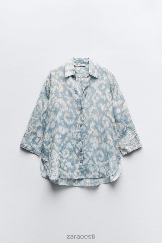 Zara trükitud ramjee särk naised akvamariin Riietus 42F0H434