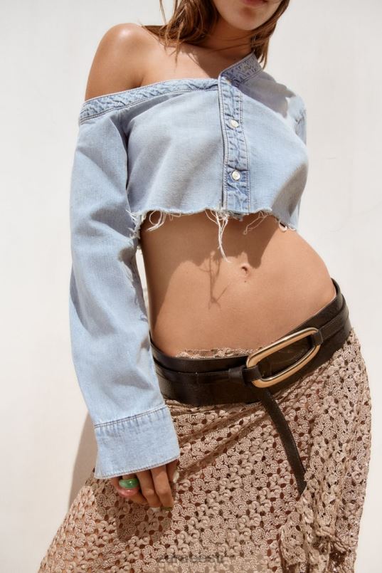 Zara trf asümmeetriline teksasärk naised sinine Riietus 42F0H452