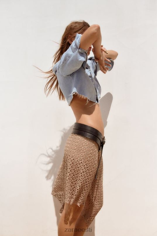 Zara trf asümmeetriline teksasärk naised sinine Riietus 42F0H452