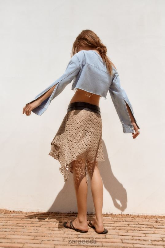 Zara trf asümmeetriline teksasärk naised sinine Riietus 42F0H452