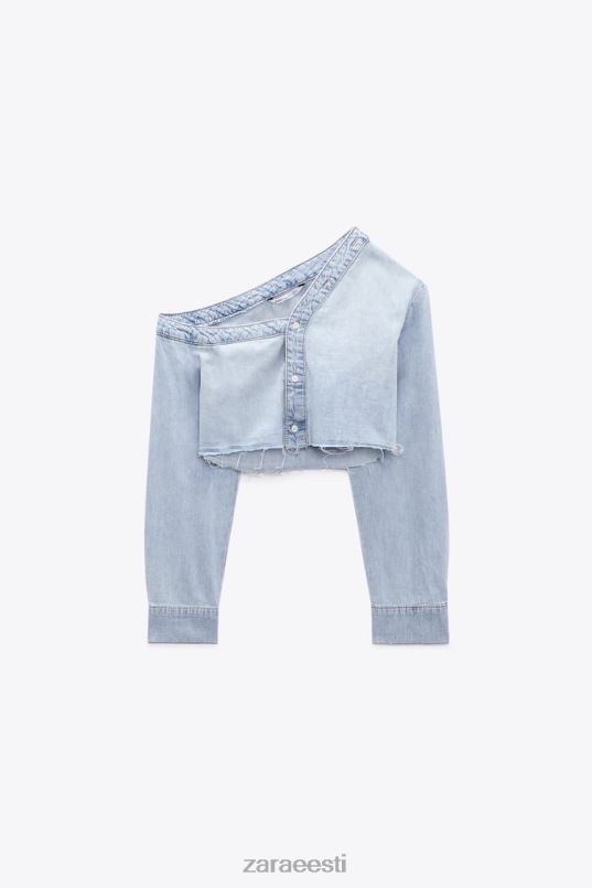 Zara trf asümmeetriline teksasärk naised sinine Riietus 42F0H452