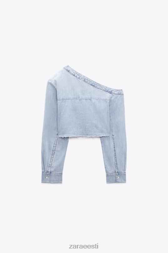 Zara trf asümmeetriline teksasärk naised sinine Riietus 42F0H452