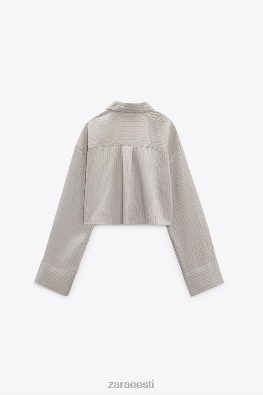 Zara triibuline crop särk naised hall Riietus 42F0H357