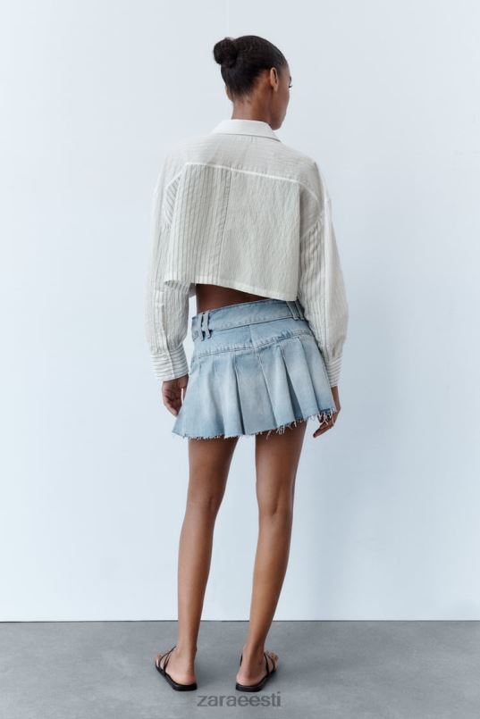 Zara triibuline kärbitud särk naised must valge Riietus 42F0H440