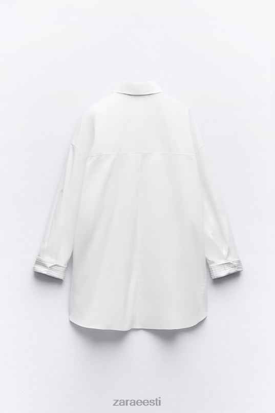 Zara triibuline ülisuur mansetisärk naised valge Riietus 42F0H289