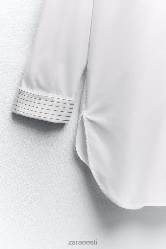 Zara triibuline ülisuur mansetisärk naised valge Riietus 42F0H289