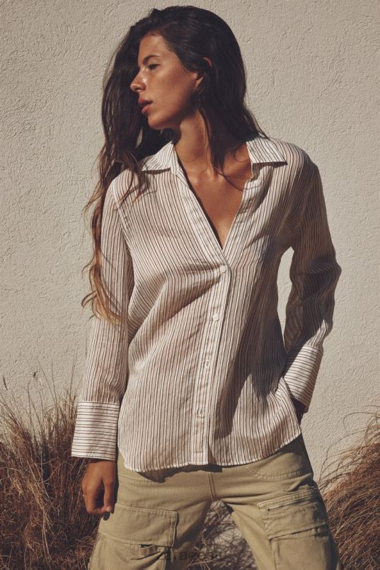 Zara triibuline särk naised ekru/pruun Riietus 42F0H423