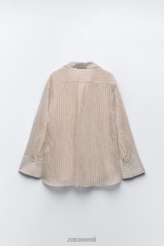 Zara triibuline särk naised ekru/pruun Riietus 42F0H423