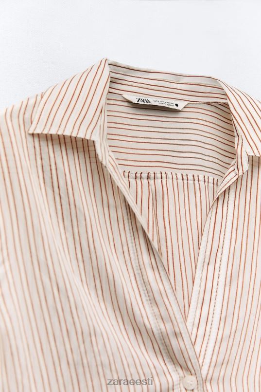 Zara triibuline särk naised ekru/pruun Riietus 42F0H423