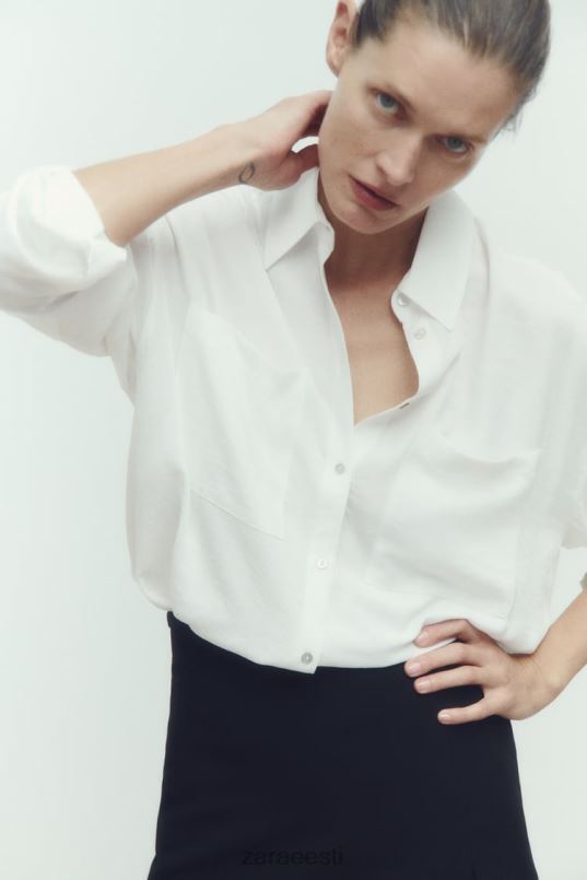 Zara voolav ülisuur särk naised valge Riietus 42F0H349