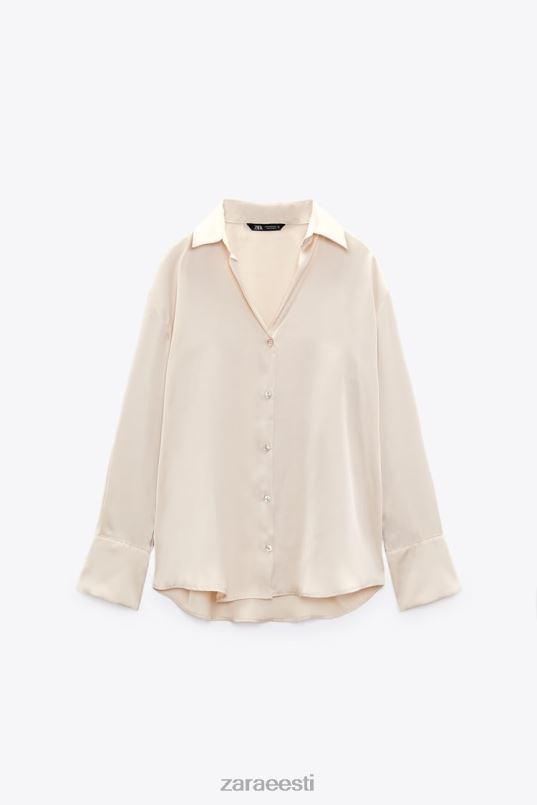 Zara voolav satiinefektiga särk naised pehme kuld Riietus 42F0H312