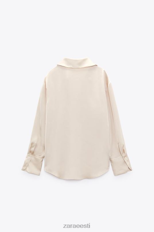 Zara voolav satiinefektiga särk naised pehme kuld Riietus 42F0H312