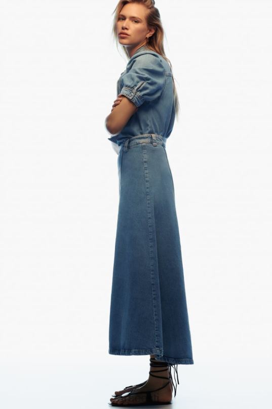 Zara z1975 seotud teksapluus naised keskmine sinine Riietus 42F0H366