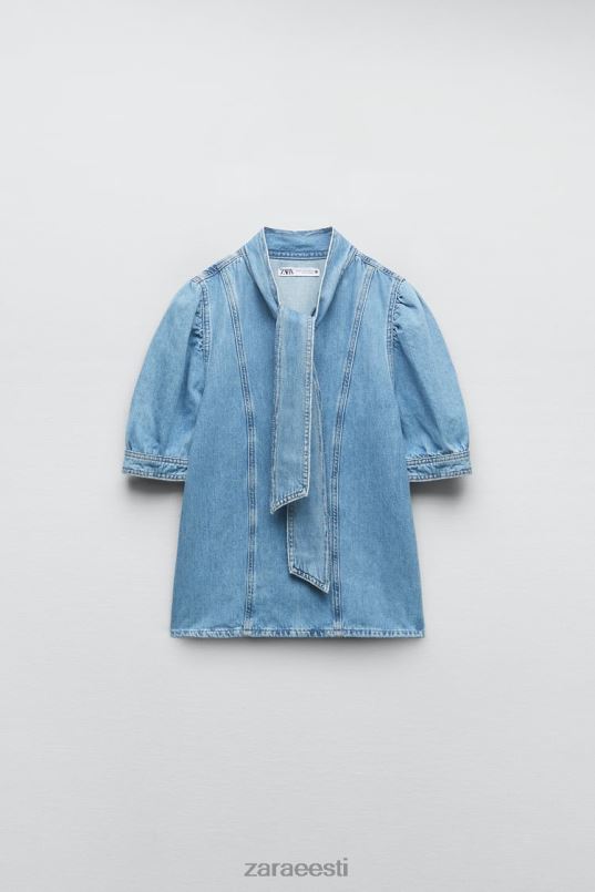 Zara z1975 seotud teksapluus naised keskmine sinine Riietus 42F0H366